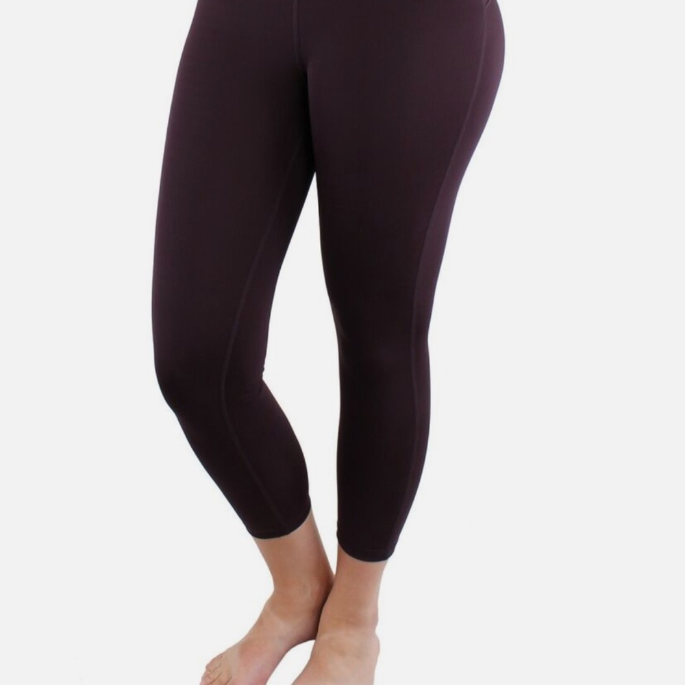 Marika Sport Deep Purple Cropped Women's Leggings, Size L 12/14